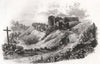 Ruins of the castle of Yazlovets. Ukraine 1836 old antique print picture