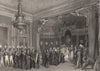 The Throne Room, Buckingham Palace. LONDON INTERIORS 1841 old antique print