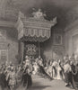 The throne, St James's Palace; Knight of the Garter investiture. LONDON 1841