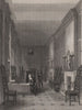 Kensington Palace. The Sussex Library. LONDON INTERIORS 1841 old antique print