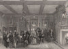Council chamber, Vintner's Hall. LONDON INTERIORS 1841 old antique print