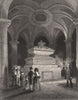 Nelson's tomb, crypt of Saint Paul's. LONDON INTERIORS 1841 old antique print
