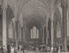 Temple Church. LONDON INTERIORS 1841 old antique vintage print picture