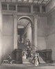 Entrance to the National Gallery. LONDON INTERIORS 1841 old antique print
