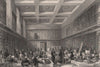 British Museum - The Reading Room. LONDON INTERIORS 1841 old antique print
