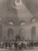 The Rotunda, Bank of England. Payment of dividends. LONDON INTERIORS 1841