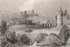 Passau, Bavaria. Danube Donau. BARTLETT 1840 old antique vintage print picture