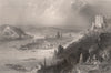 Confluence of the rivers Inn & Danube at Passau, Bavaria. Donau. BARTLETT 1840