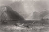 Sarmingstein, Hirschenau & Ruine Freyenstein, Austria. Danube Donau 1840 print