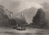 The 'Strudel' (whirlpool), Grein, Werfenstein, Austria. Danube Donau 1840