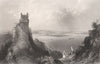 Melk from Weiteneck castle (Schloss Schönbühel), Austria. Danube Donau 1840