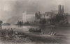 Klosterneuburg, Austria. Danube Donau. BARTLETT 1840 old antique print picture