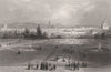 Vienna from Belvedere Schlossgarten Gardens, Austria. Wien Danube Donau 1840