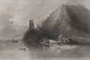 Visegrad castle, Hungary. Danube Donau. BARTLETT 1840 old antique print