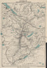 SNOWDON SHOWING PATHS TO SUMMIT. Llanberis. WARD LOCK 1950 old vintage map