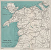 NORTH WALES CYCLE & MOTOR ROUTES. Railways. WARD LOCK 1923 old antique map