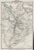 SNOWDON SHOWING PATHS TO SUMMIT. Llanberis. WARD LOCK 1923 old antique map