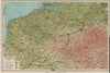Vintage map of BELGIUM. Relief roads railways. WARD LOCK 1926 old vintage