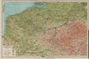 Vintage map of BELGIUM. Relief roads railways. WARD LOCK 1926 old vintage