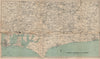 WEST SUSSEX COAST. South Downs. Bognor Worthing Chichester Portsmouth 1922 map