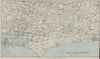 WEST SUSSEX COAST. South Downs. Bognor Worthing Chichester Portsmouth 1928 map