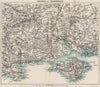 NEW FOREST Bournemouth Salisbury Winchester Southampton Isle of Wight 1898 map