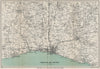 BRIGHTON & environs. Worthing Lewes Hove Shoreham. Sussex. South Downs 1932 map