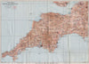 TOURING MAP OF DEVON & CORNWALL. South West England. WARD LOCK 1934 old
