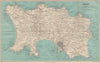 JERSEY. St Helier. Channel Islands. WARD LOCK 1954 old vintage map plan chart