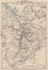 SNOWDON SHOWING PATHS TO SUMMIT. Llanberis. WARD LOCK 1937 old vintage map