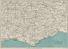 E. SUSSEX/SOUTH DOWNS. Tunbridge Wells Eastbourne Brighton Hastings Rye 1933 map