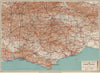 E. SUSSEX/SOUTH DOWNS. Tunbridge Wells Eastbourne Brighton Hastings Rye 1939 map