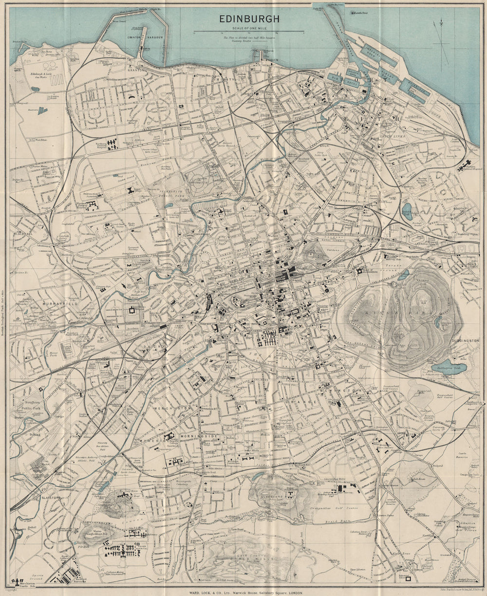 EDINBURGH vintage town/city plan. Scotland. WARD LOCK 1939 old vintage map
