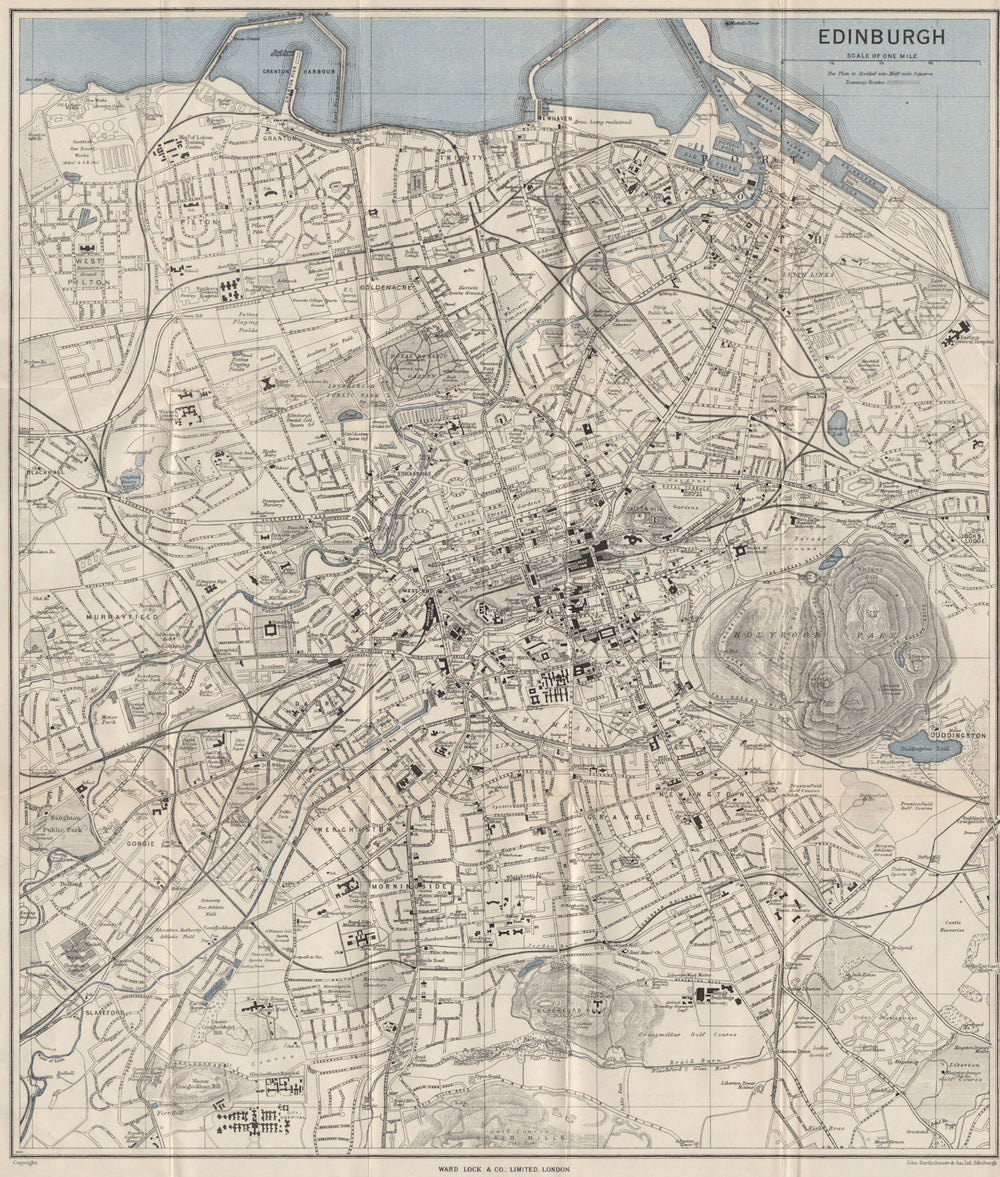 EDINBURGH vintage town/city plan. Scotland. WARD LOCK 1949 old vintage map