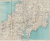 MID-CORNWALL. Carrick Roads Truro Newquay Redruth Falmouth St Austell 1948 map