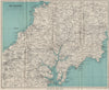 MID CORNWALL. Carrick Roads Truro Newquay Redruth Falmouth St Austell 1948 map