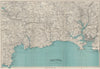 SOUTH CORNWALL COAST/TAMAR Plymouth Looe Fowey Mevagissey St Austell 1948 map