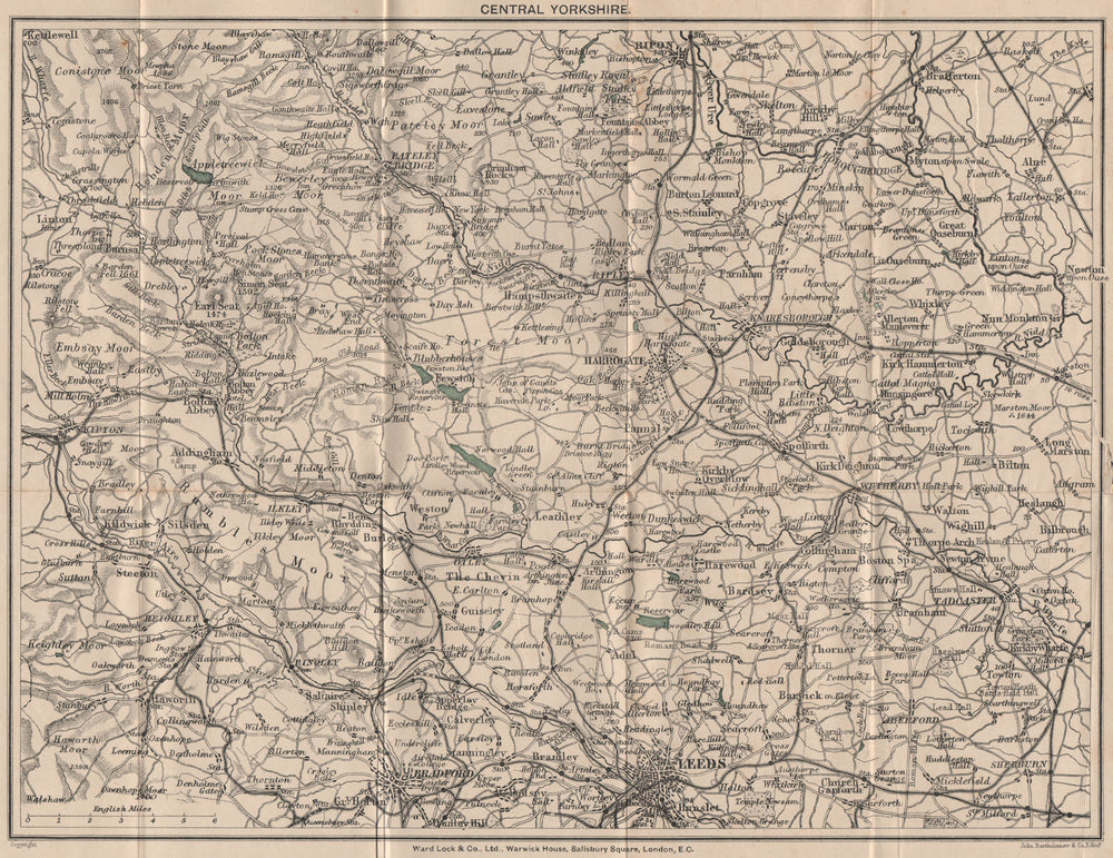 HARROGATE environs. Nidderdale Leeds Ripon Bradford Yorkshire WARD LOCK 1900 map