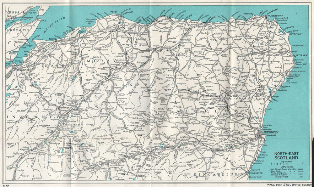 NORTH-EAST SCOTLAND. Abderdeenshire Banffshire Nairnshire Morayshire 1963 map