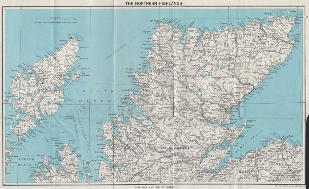 NORTHERN HIGHLANDS. Sutherland Ross & Cromarty Lewis Caithness Scotland 1963 map