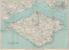 ISLE OF WIGHT with complete railway network. Cowes Ryde. WARD LOCK 1932 map