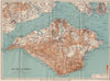 ISLE OF WIGHT showing complete railway network. Cowes Ryde. WARD LOCK 1939 map