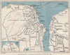COWES vintage town/city plan. Isle of Wight. WARD LOCK 1950 old vintage map