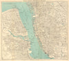 LIVERPOOL BIRKENHEAD WALLASEY vintage town/city plan. WARD LOCK 1949 old map