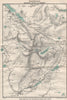 SNOWDON SHOWING PATHS TO SUMMIT. Llanberis. WARD LOCK 1906 old antique map