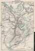 SNOWDON SHOWING PATHS TO SUMMIT. Llanberis. WARD LOCK 1930 old vintage map