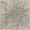'LONDON AND TWELVE MILES ROUND'. Greater London. WARD LOCK 1925 old map
