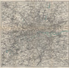 'LONDON AND TWELVE MILES ROUND'. Greater London. WARD LOCK 1925 old map
