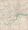 CENTRAL LONDON RAILWAY & ROAD MAP. Underground tube. WARD LOCK 1925 old
