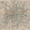 'LONDON AND TWELVE MILES ROUND'. Greater London. WARD LOCK 1927 old map